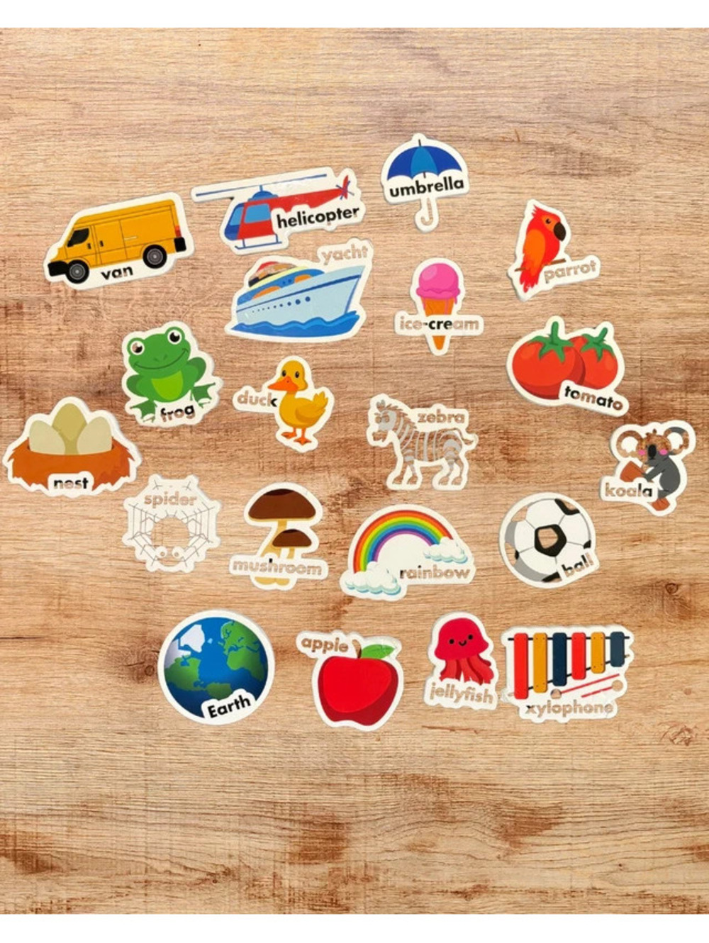 20-Piece Kids Learning Magnet Set Animals Food Objects Educational Toy